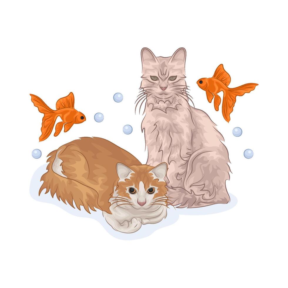 illustratie van twee katten vector