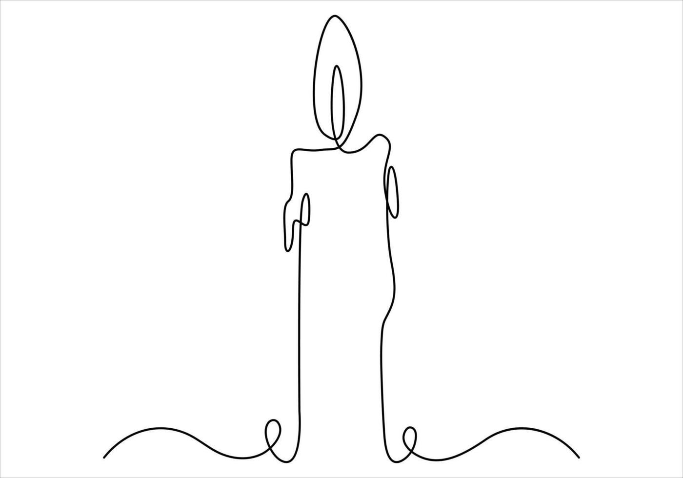 een lijn tekening van kaars uit lijn vector kunst illustratie