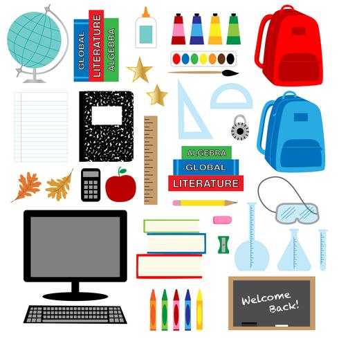 terug naar school grafische clipart vector