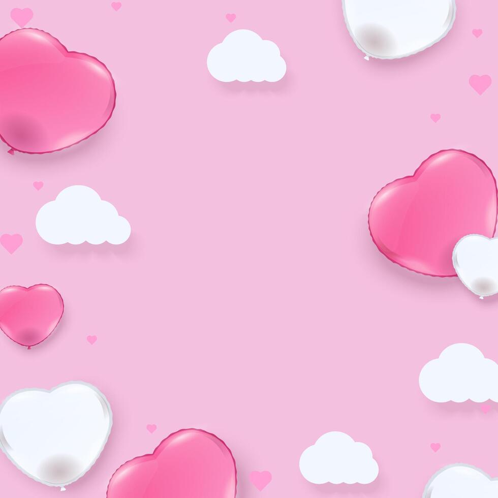 hart helium ballon Aan roze achtergrond vector