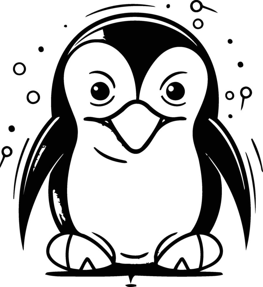 schattig pinguïn. vector illustratie van een tekenfilm pinguïn.