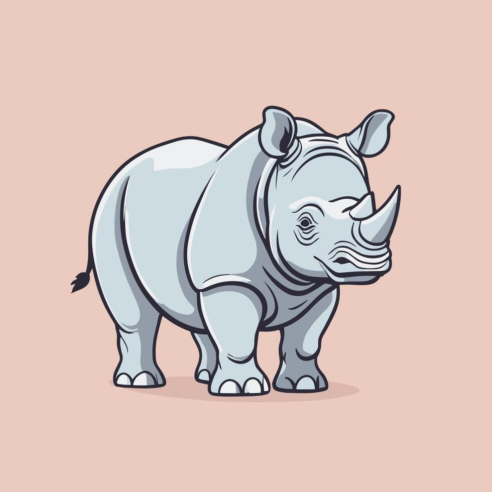 neushoorn tekenfilm illustratie klem kunst vector ontwerp