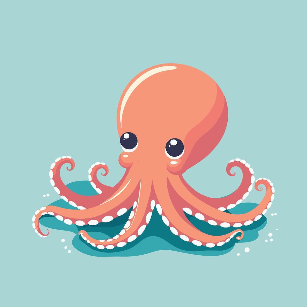 Octopus tekenfilm illustratie klem kunst vector ontwerp