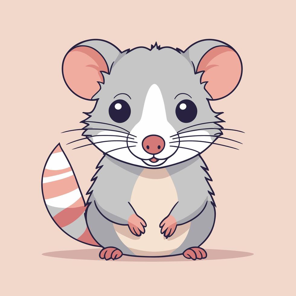 opossum tekenfilm illustratie klem kunst vector ontwerp