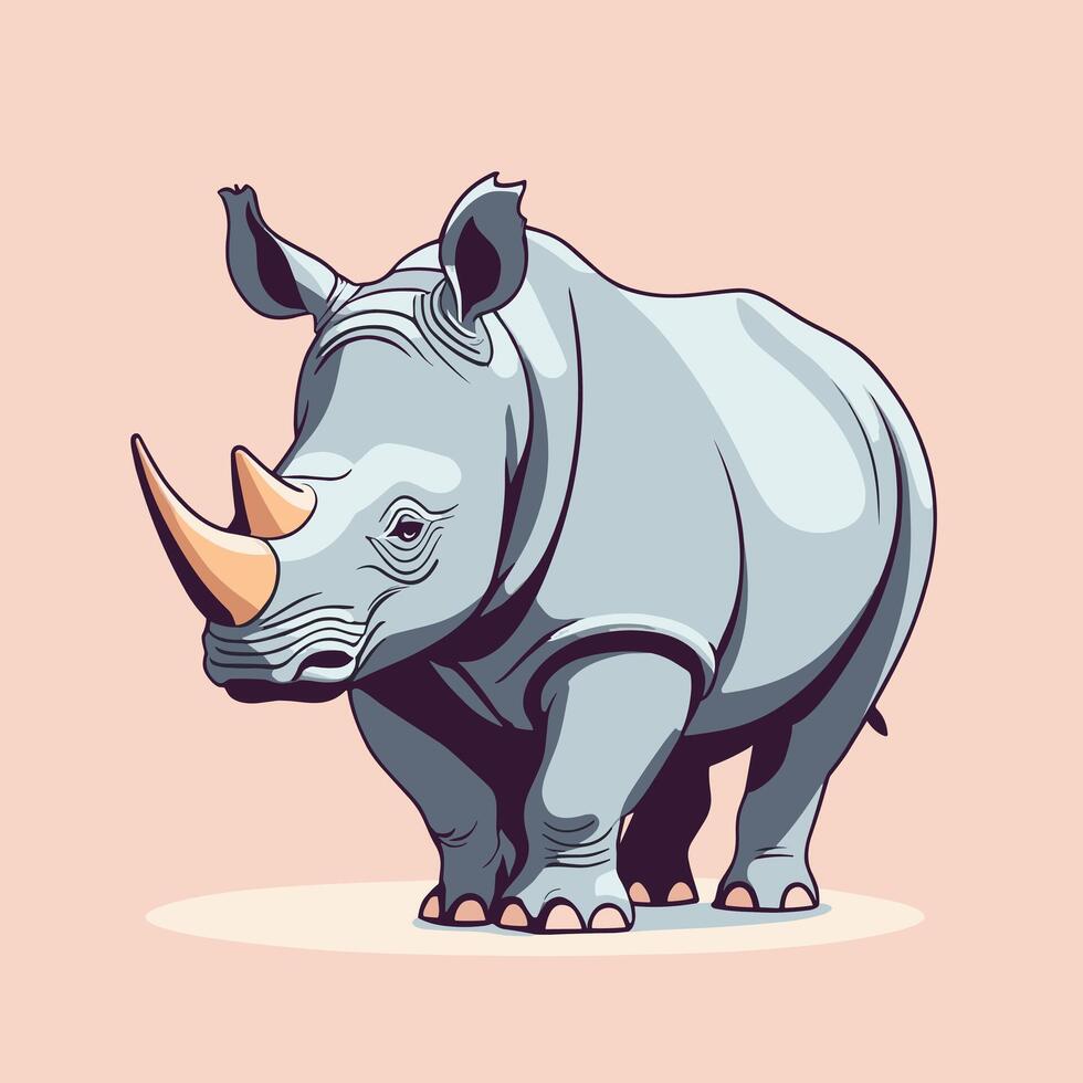 neushoorn tekenfilm illustratie klem kunst vector ontwerp