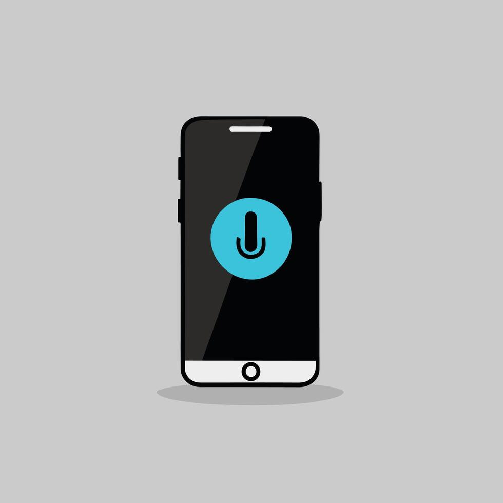 smartphone icoon met een microfoon icoon Aan scherm vector illustratie