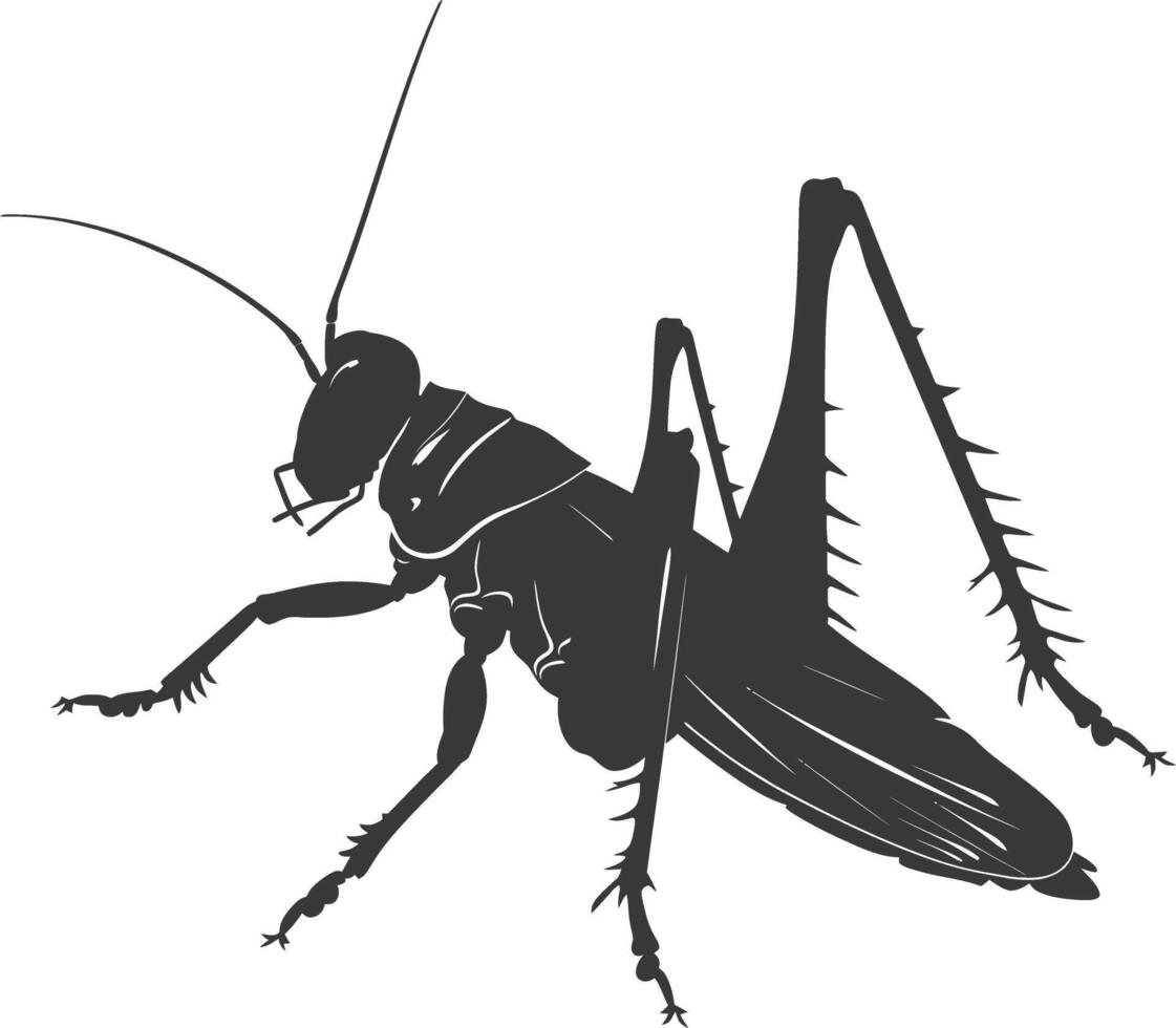 ai gegenereerd silhouet krekel insect dier zwart kleur enkel en alleen vector