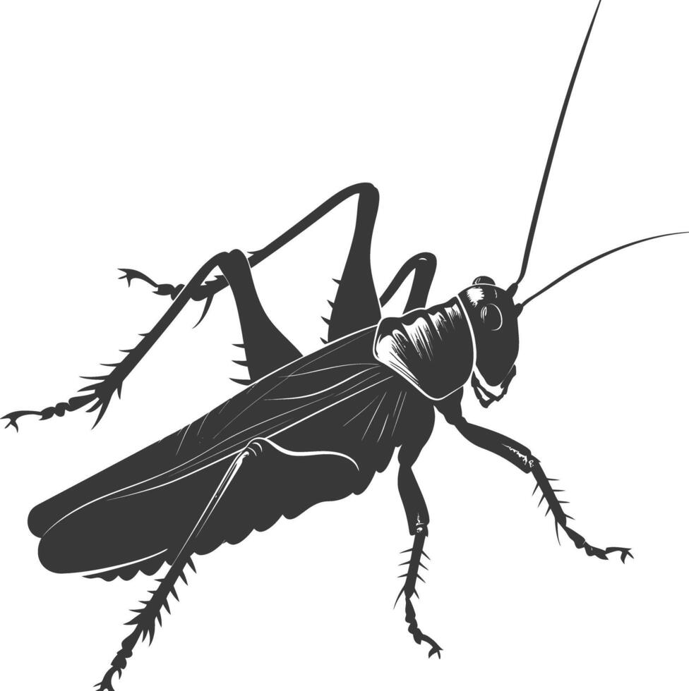 ai gegenereerd silhouet krekel insect dier zwart kleur enkel en alleen vector