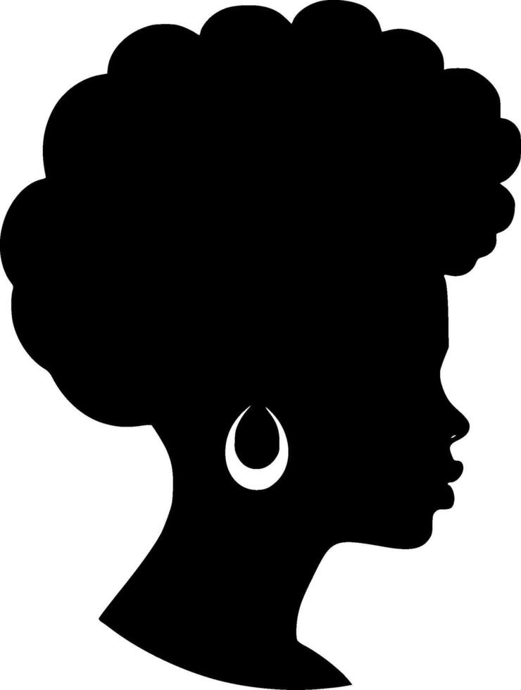 zwart vrouw, zwart en wit vector illustratie