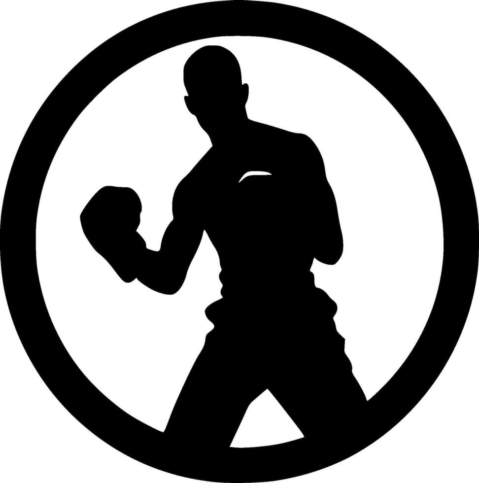boksen - minimalistische en vlak logo - vector illustratie