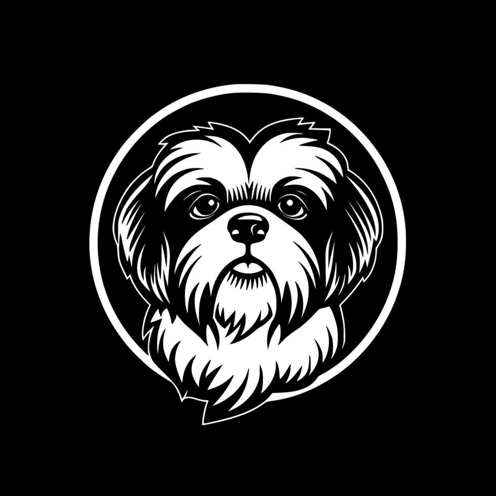 shih tzu - minimalistische en vlak logo - vector illustratie