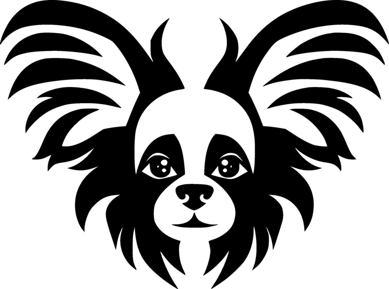 papillon hond, minimalistische en gemakkelijk silhouet - vector illustratie