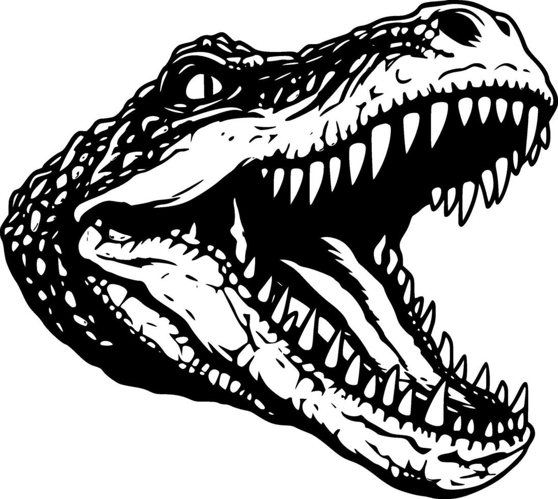 krokodil - minimalistische en vlak logo - vector illustratie