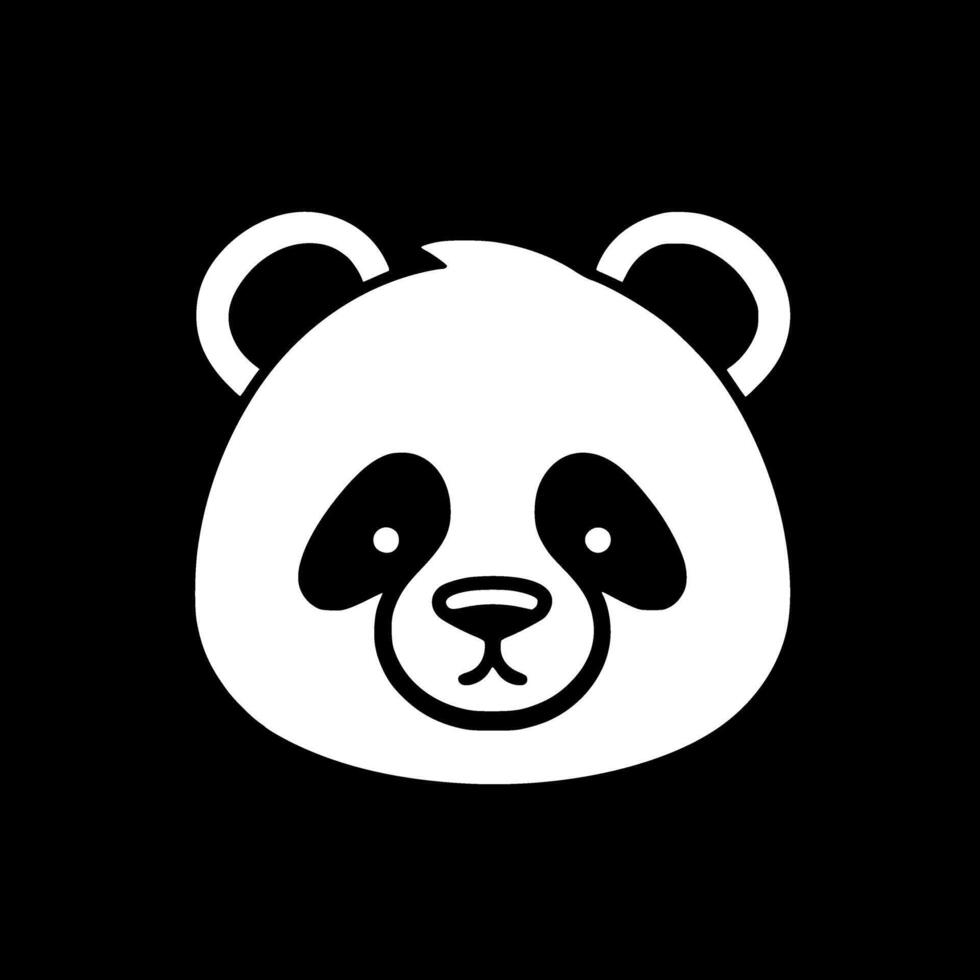 panda - zwart en wit geïsoleerd icoon - vector illustratie