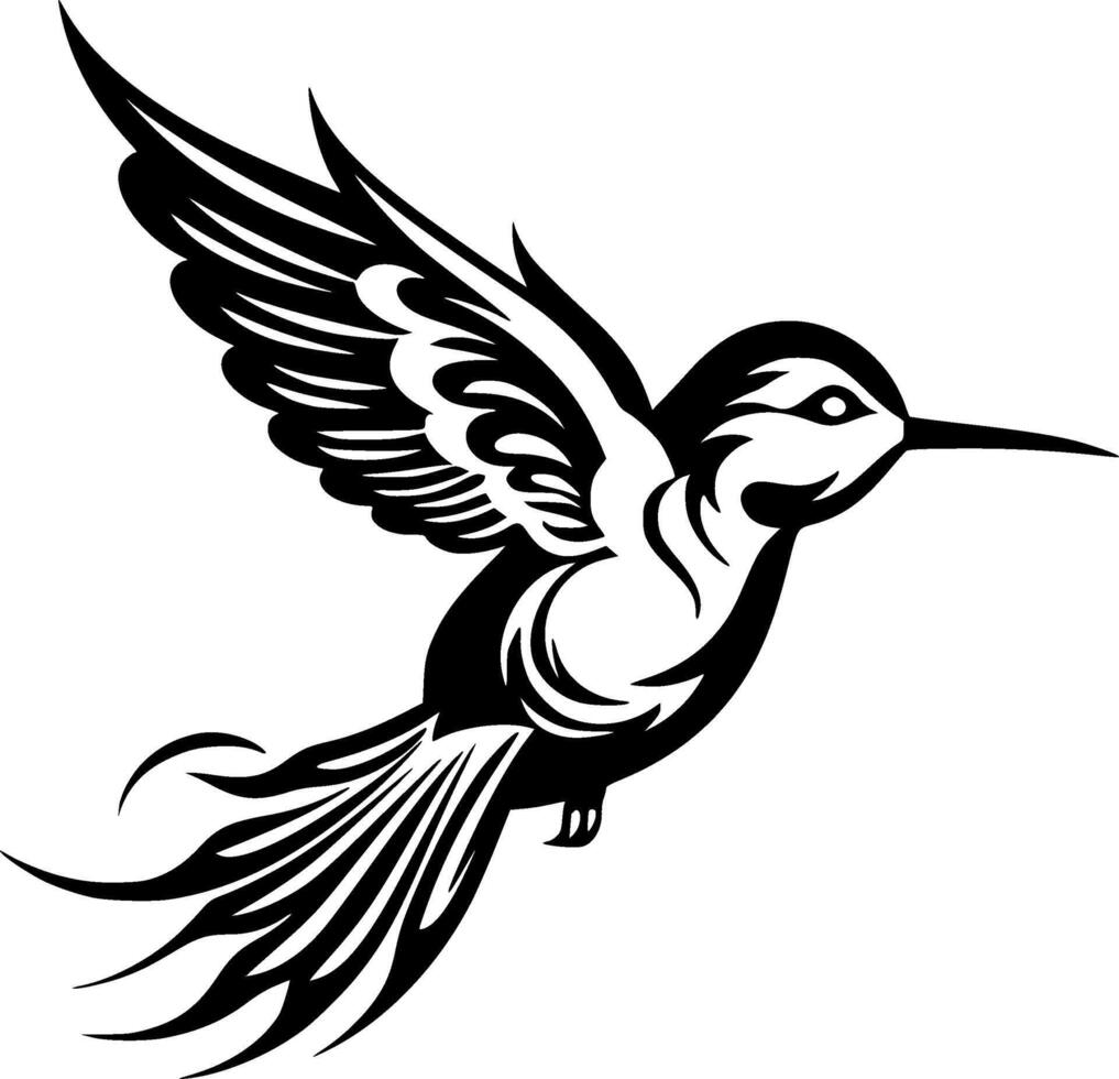 kolibrie - minimalistische en vlak logo - vector illustratie