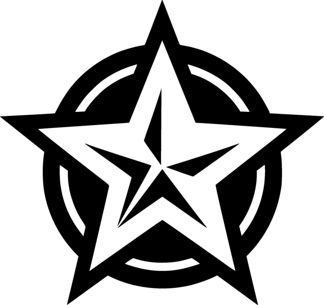 ster - zwart en wit geïsoleerd icoon - vector illustratie