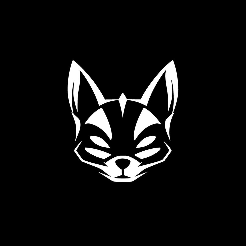 kat - zwart en wit geïsoleerd icoon - vector illustratie