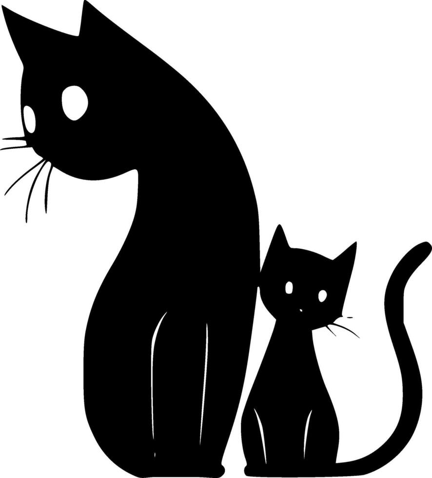 kat mama, minimalistische en gemakkelijk silhouet - vector illustratie