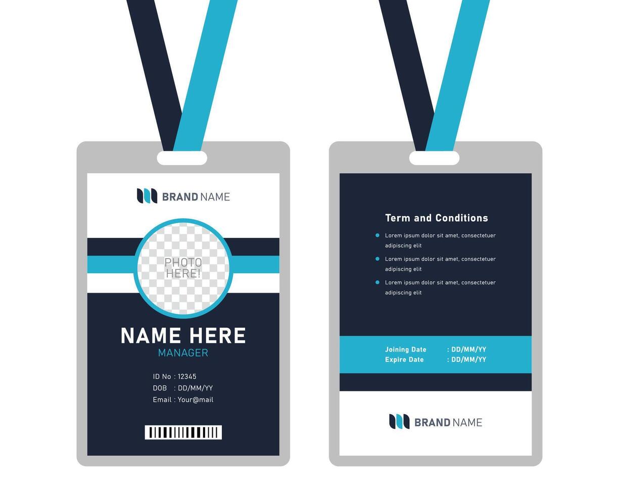 modern identiteitskaartontwerp voor bedrijven met mockup. minimaal blauw identiteitskaartontwerp vector