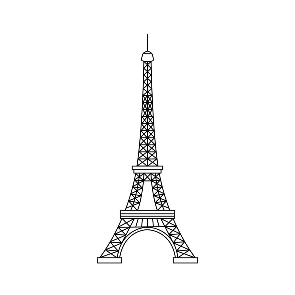 eiffel toren tekening vector illustratie. Frans nationaal symbool geïsoleerd Aan wit achtergrond. Parijs architectuur