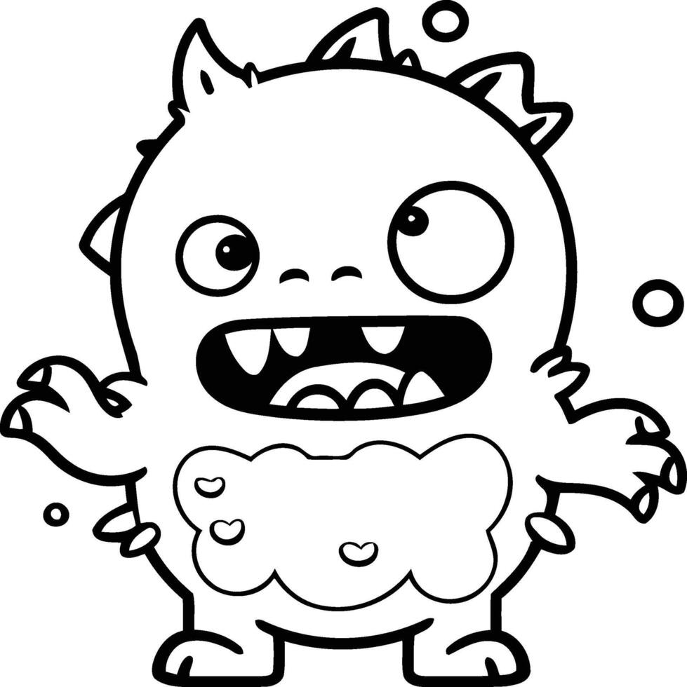 schattig tekenfilm monster. vector illustratie. geïsoleerd Aan wit achtergrond.