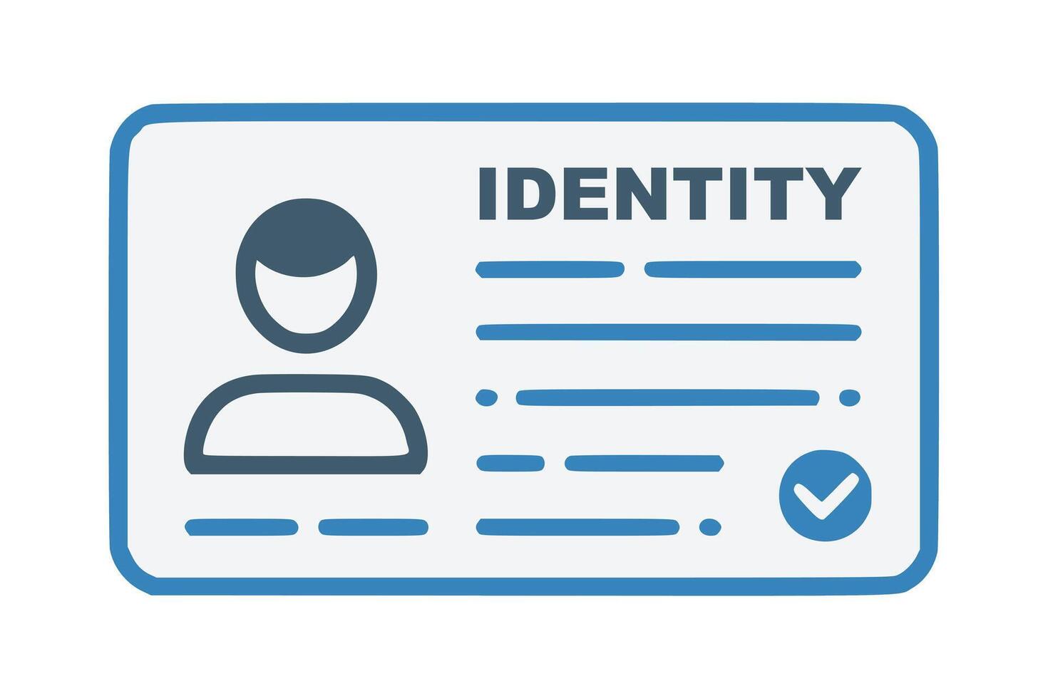 identificatie kaart met profiel icoon. nationaal ID kaart kaart document met foto. goedkeuren identiteit verificatie kaart, verificatie insigne gebruiker of profiel kaart, persoonlijk identiteit verifiëren. vector