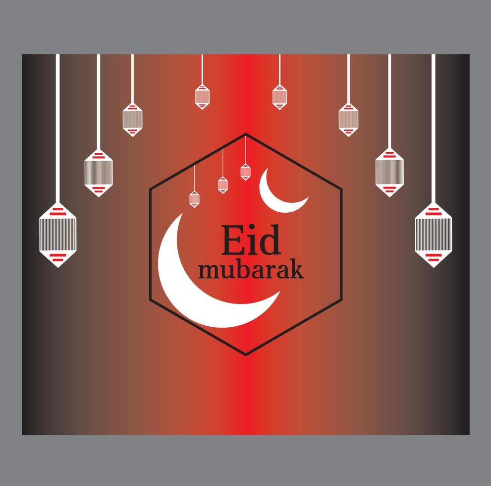 eid mubarak of eid al fitr sjabloon ontwerp.vector illustratie.schattig speelgoed- moskee en halve maan maan weergegeven Aan ronde spiegel met ui koepel in de achtergrond. vector