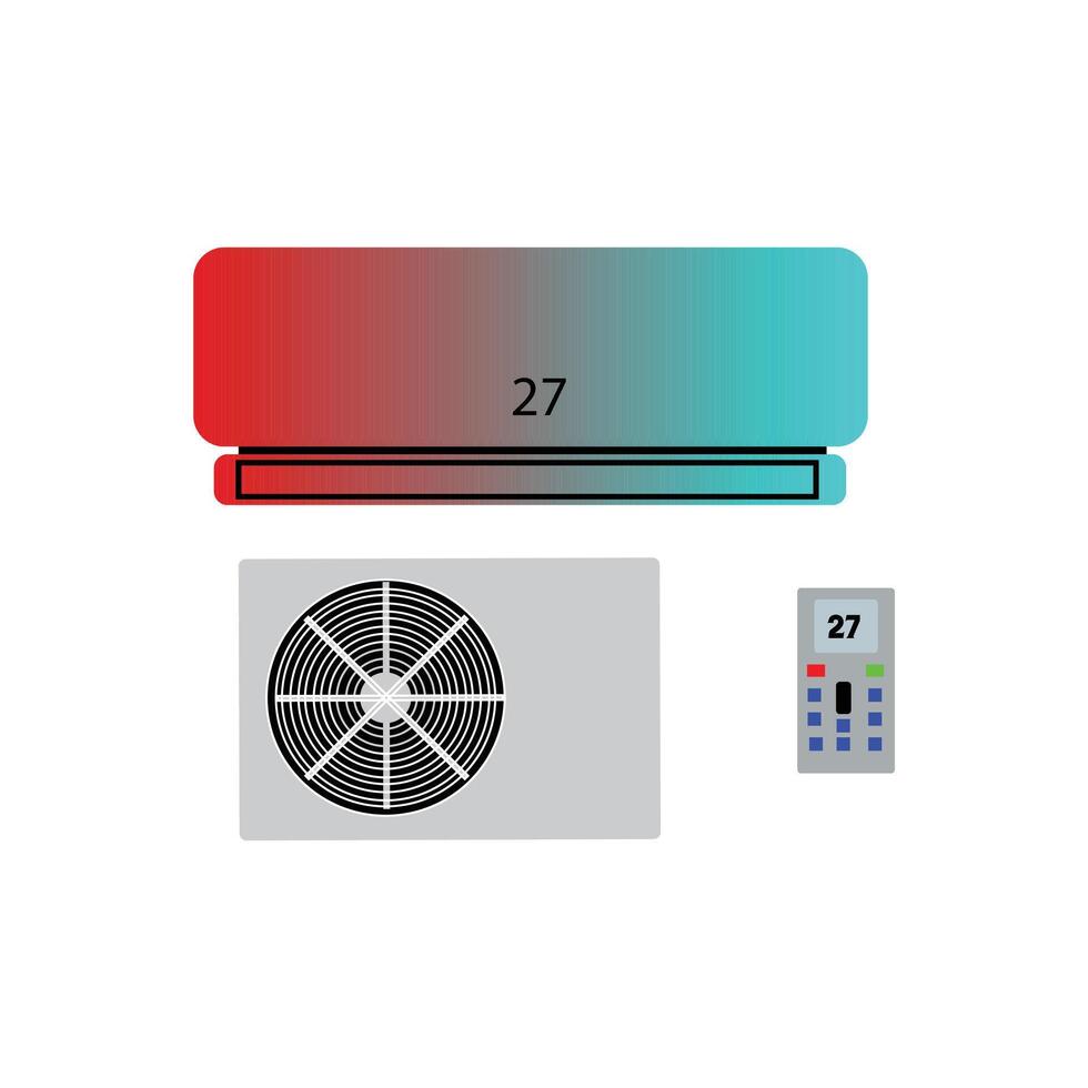 opladen plug connector types voor elektrisch auto's. huis ac afwisselend of dc direct stroom snel snelheid laad.lucht conditioner met afgelegen controle icoon in vlak stijl geïsoleerd Aan wit achtergrond. vector