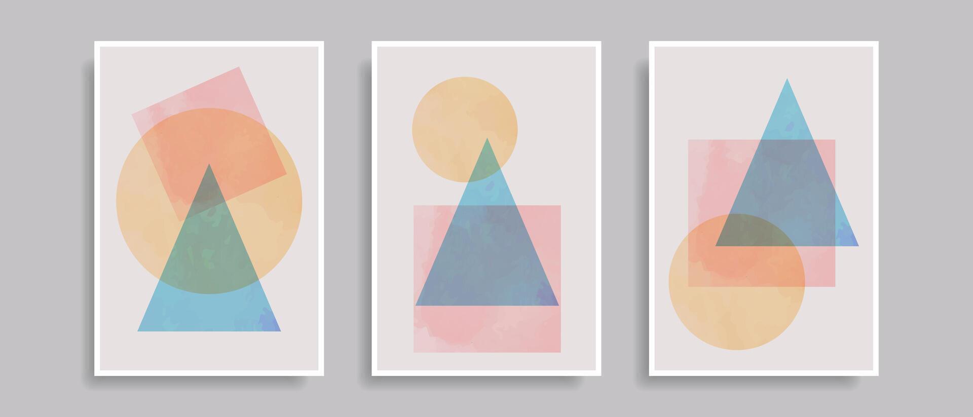 waterverf poster set. hedendaags abstract kunst. omslag, folder ontwerp. waterverf achtergrond. vector