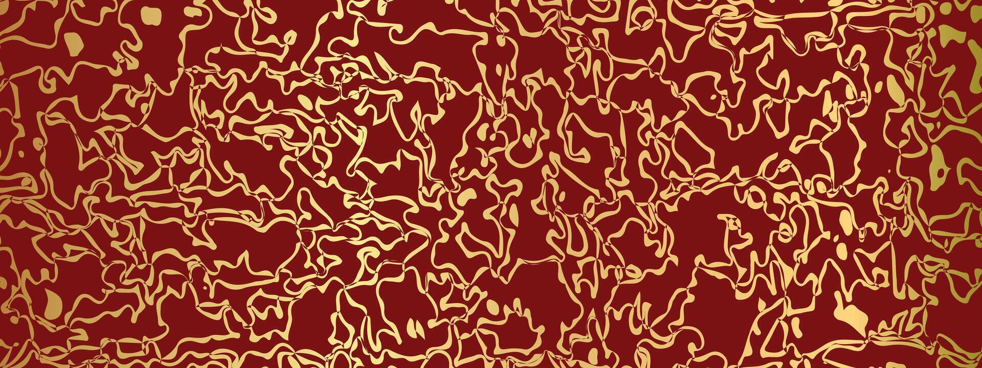 abstract rood achtergrond met gouden stromen. wijnoogst achtergrond met goud. opengewerkt achtergrond. vector