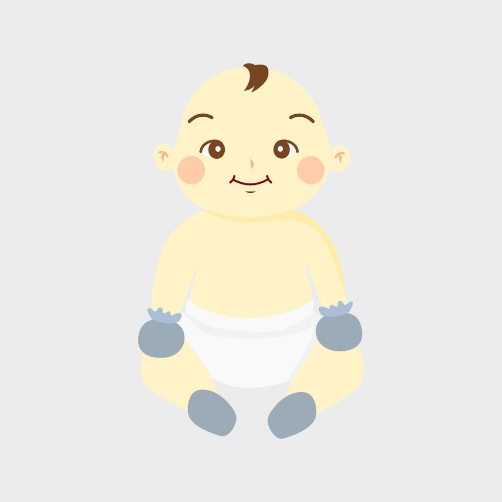 schattig baby jongen zittend en glimlachen illustratie vector