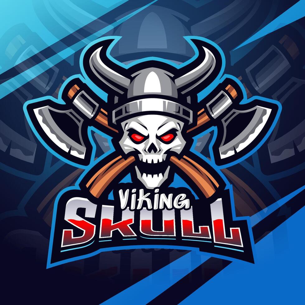 viking schedel esport mascotte logo ontwerp vector