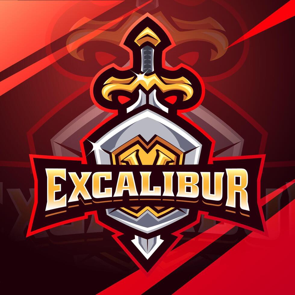 excalibur esport mascotte logo ontwerp vector