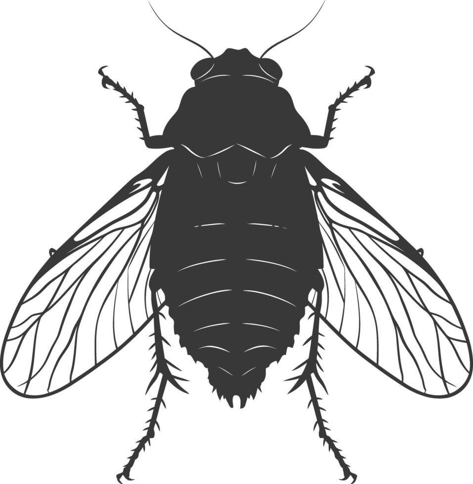 ai gegenereerd silhouet cicade insect dier zwart kleur enkel en alleen vector