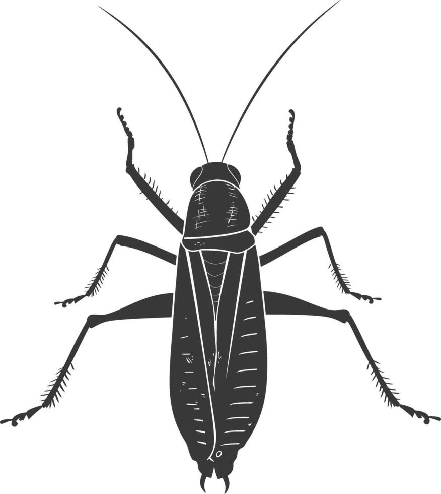 ai gegenereerd silhouet krekel insect dier zwart kleur enkel en alleen vector