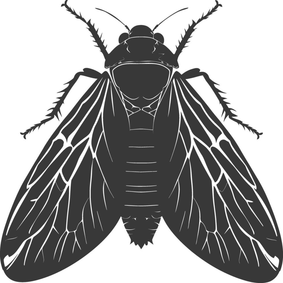 ai gegenereerd silhouet cicade insect dier zwart kleur enkel en alleen vector