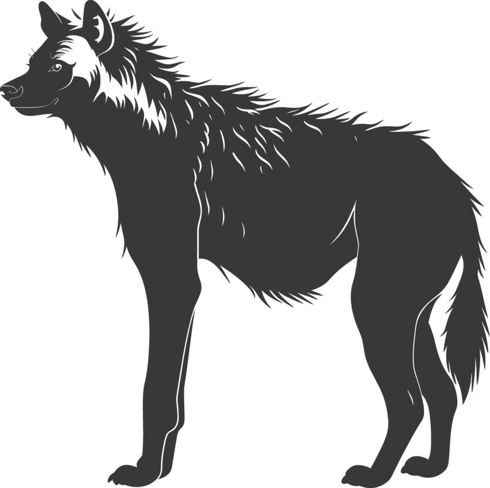 ai gegenereerd silhouet hyena dier zwart kleur enkel en alleen vol lichaam vector