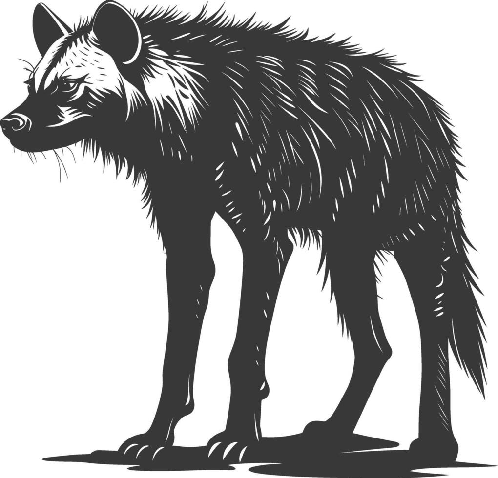 ai gegenereerd silhouet hyena dier zwart kleur enkel en alleen vol lichaam vector
