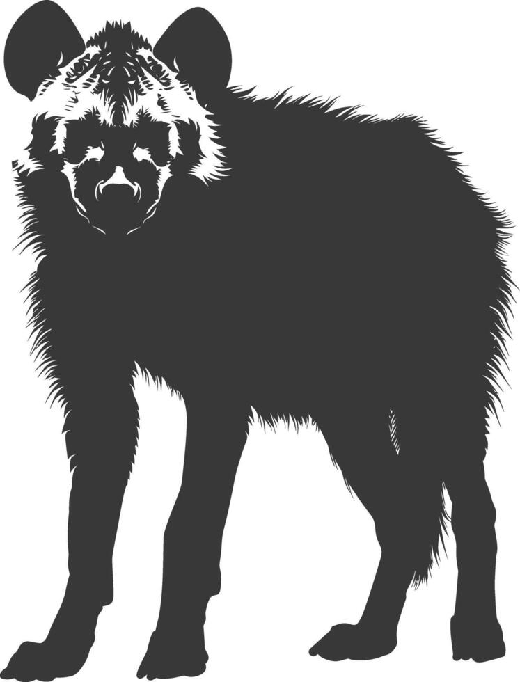 ai gegenereerd silhouet hyena dier zwart kleur enkel en alleen vol lichaam vector