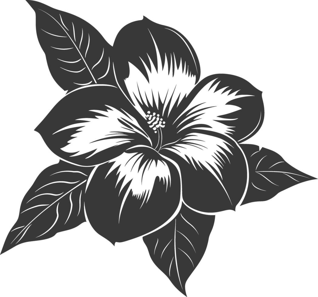 ai gegenereerd silhouet jasmijn bloem zwart kleur enkel en alleen vector