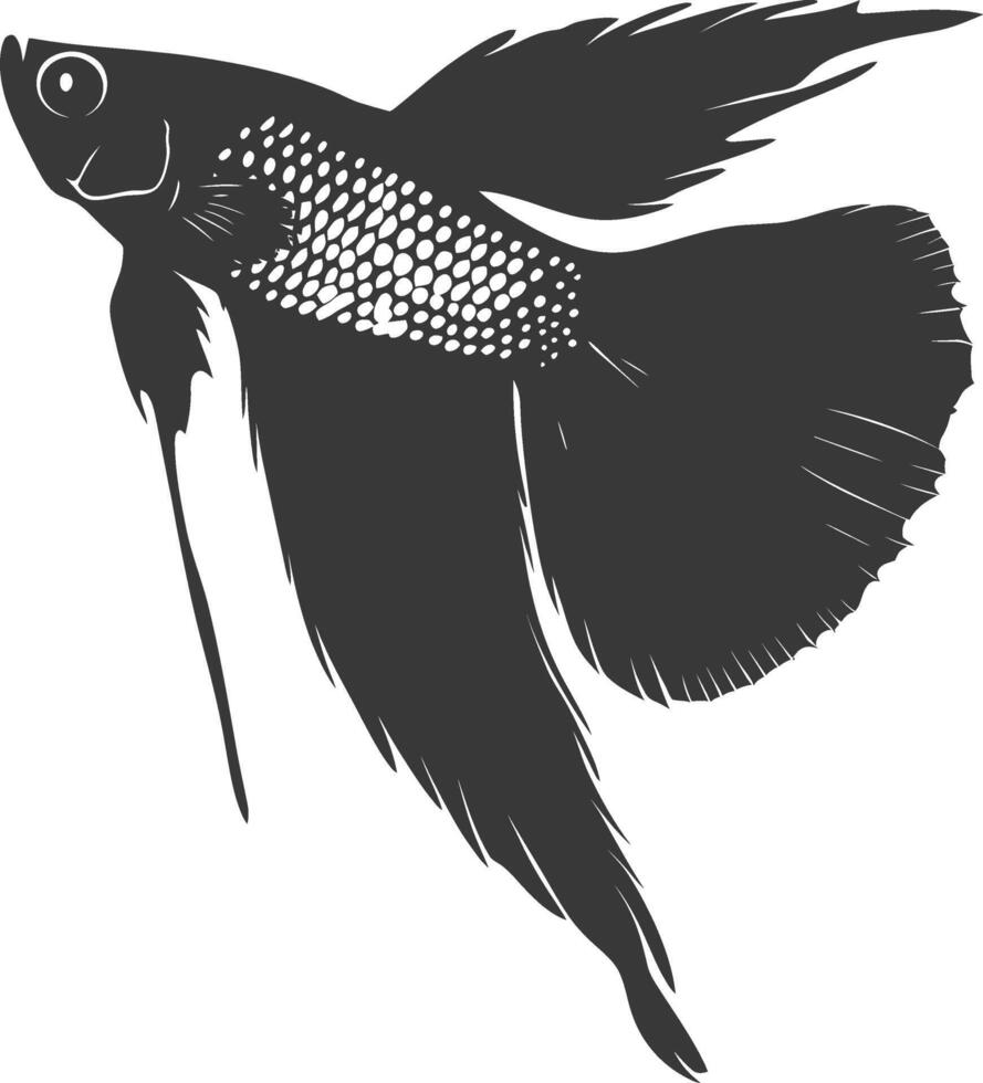 ai gegenereerd silhouet guppy vis dier zwart kleur enkel en alleen vol lichaam vector