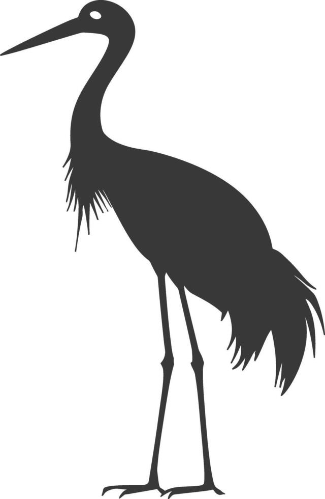 ai gegenereerd silhouet kraan vogel dier zwart kleur enkel en alleen vol lichaam vector