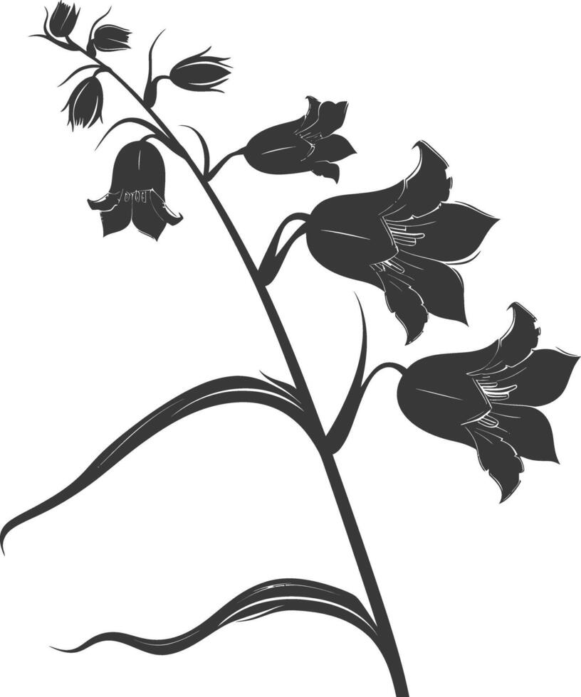 ai gegenereerd silhouet klokje bloem zwart kleur enkel en alleen vector