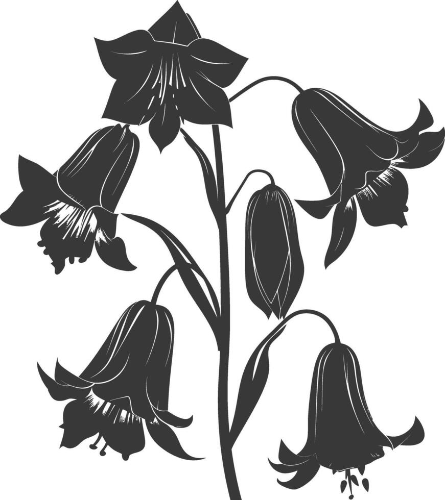 ai gegenereerd silhouet klokje bloem zwart kleur enkel en alleen vector