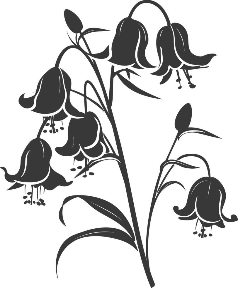 ai gegenereerd silhouet klokje bloem zwart kleur enkel en alleen vector