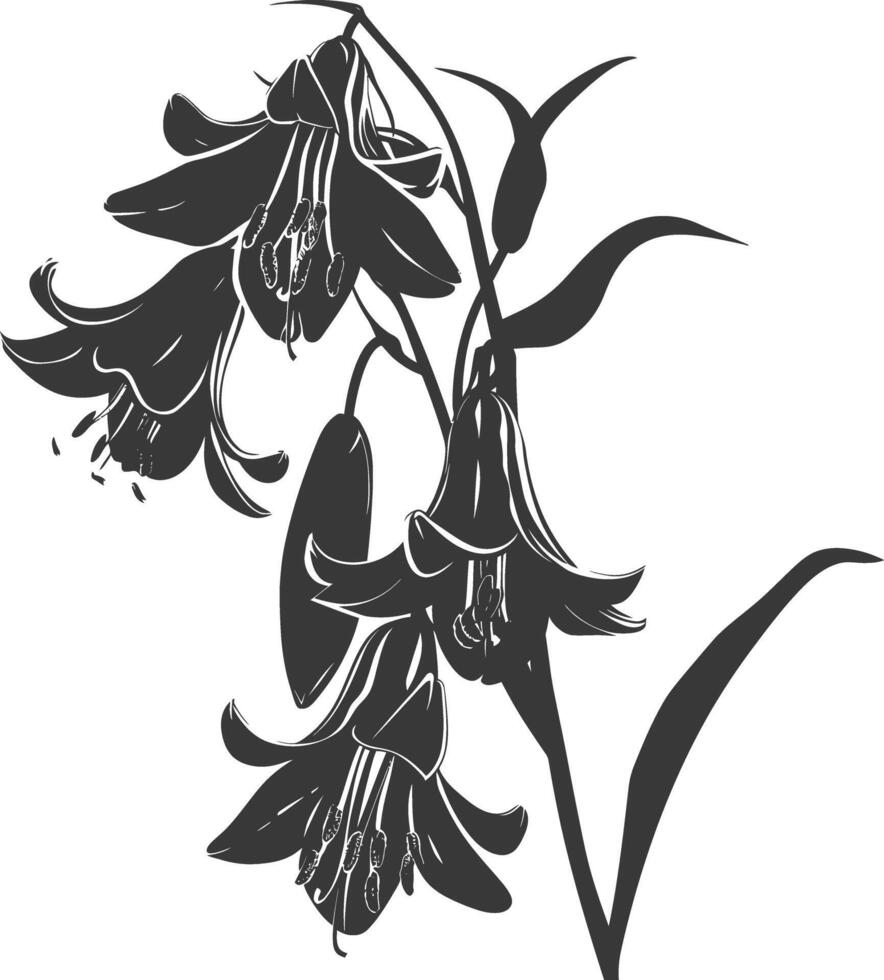 ai gegenereerd silhouet klokje bloem zwart kleur enkel en alleen vector