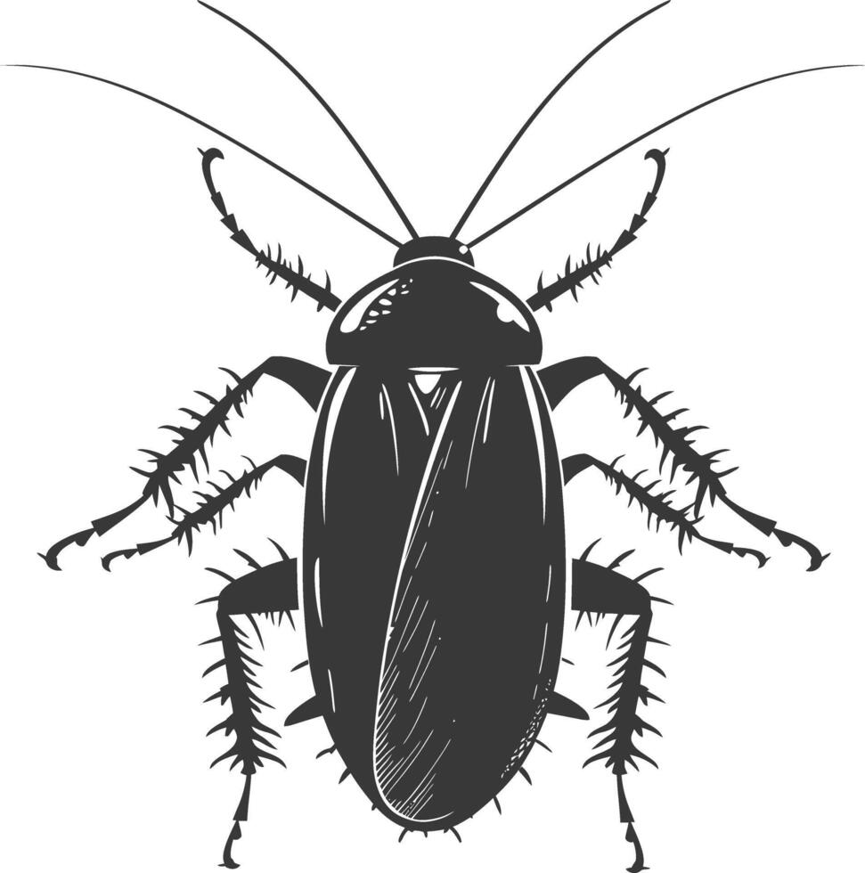ai gegenereerd silhouet kakkerlak kever dier zwart kleur enkel en alleen vol lichaam vector