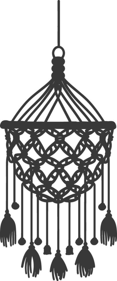 ai gegenereerd silhouet Scandinavisch uniek macrame zwart kleur enkel en alleen vector