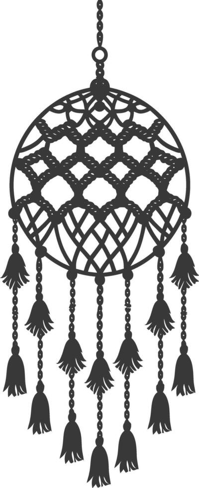 ai gegenereerd silhouet Scandinavisch uniek macrame zwart kleur enkel en alleen vector