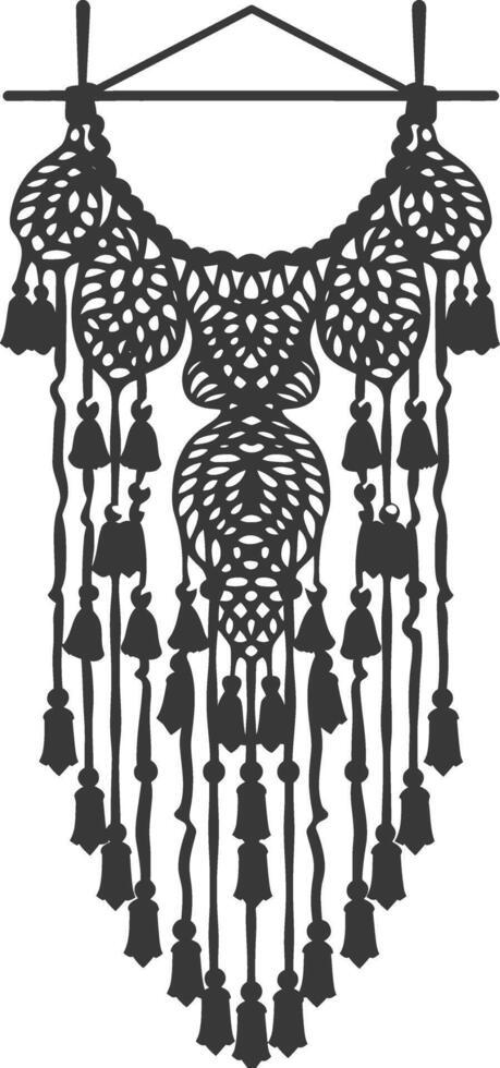 ai gegenereerd silhouet Scandinavisch uniek macrame zwart kleur enkel en alleen vector